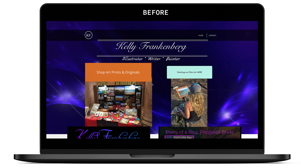 before website in a laptop mockup
