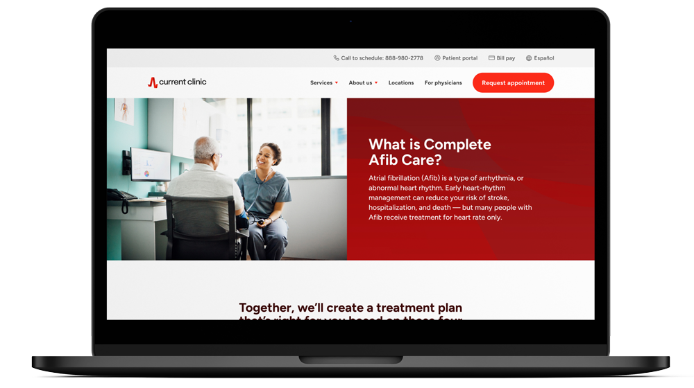 laptop mockup of a service page